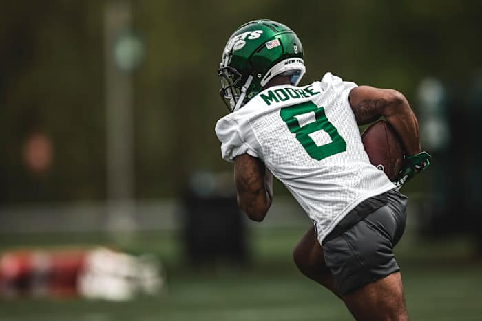 Jets WR Elijah Moore at rookie mini camp